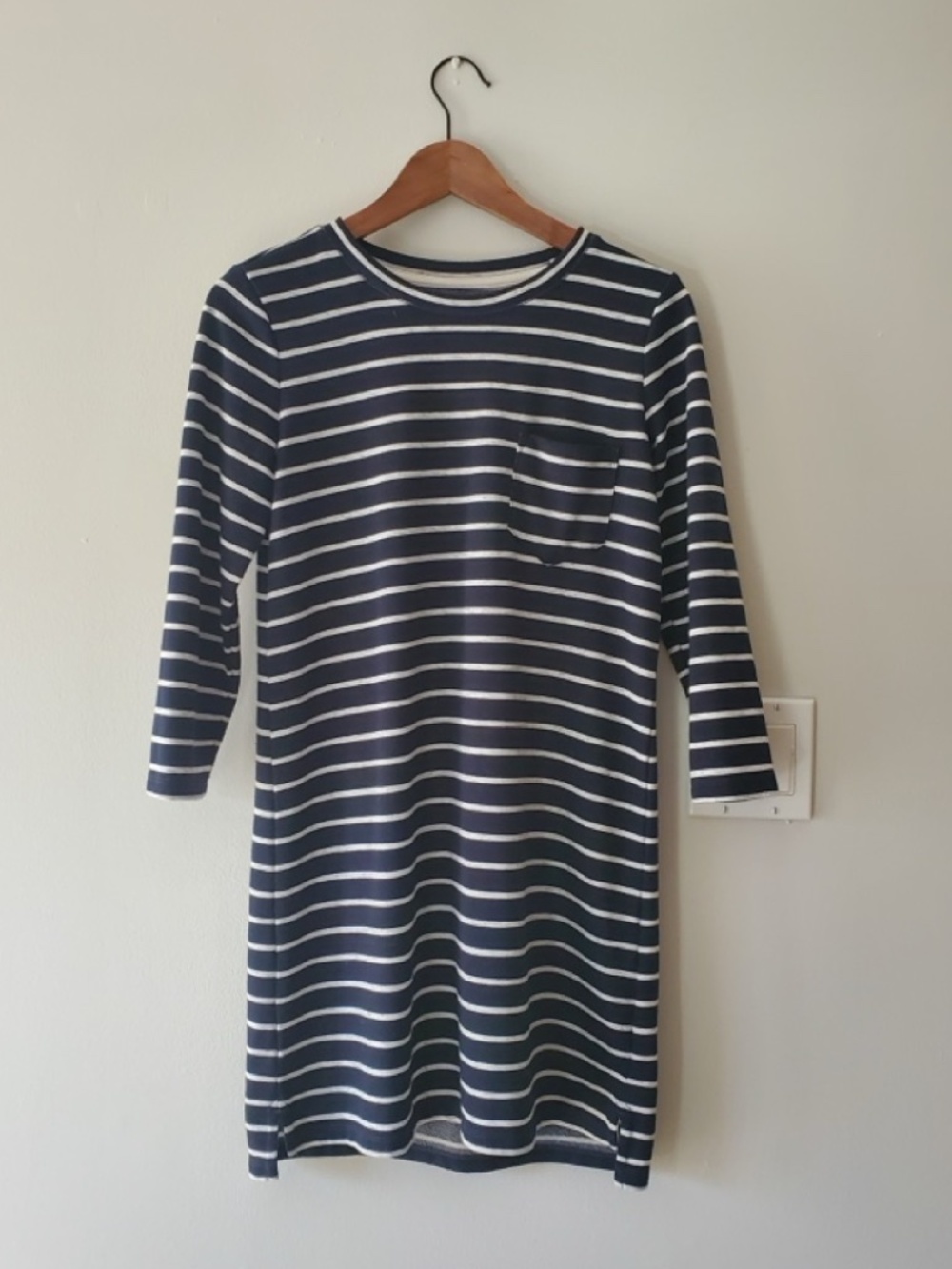 Abercrombie Navy Striped Shift Dress | Cozy Cotton| Size XS